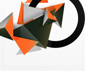 Abstract background, mosaic 3d triangles composition, low poly style design. Vector Illustration For Wallpaper, Banner, Background, Card, Book Illustration, landing page