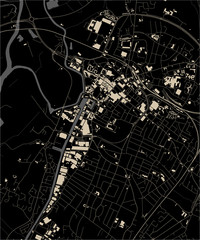 map of the city of Gloucester, Gloucestershire, South West England, England, UK