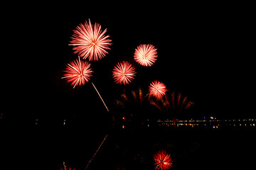fireworks festival display at night.