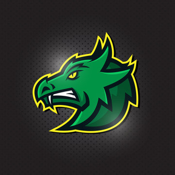 dragon head esport mascot logo