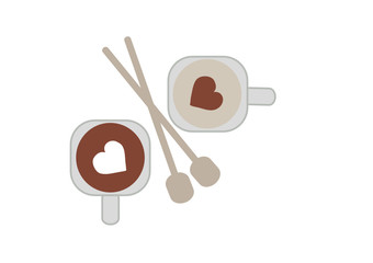 spoon and fork on white