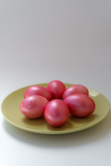 colored eggs TO EASTER BACKGROUND pink EGGS