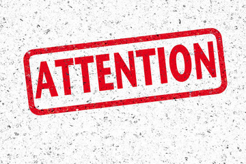 Cachet attention sur marbre