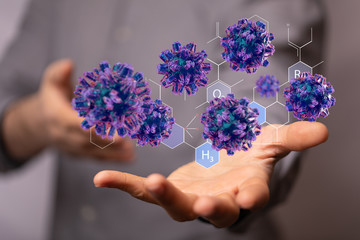 flu virus attack digital 3d  epidemic.