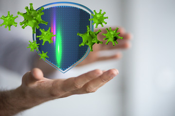 flu virus attack digital 3d
