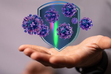 flu virus attack digital 3d  epidemic.