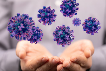 flu virus attack digital 3d  epidemic.