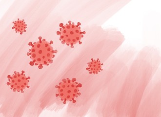 Coronavirus Watercolor Drawing As an illustration Can be applied to learning media And various designs.