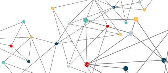 Line points connections, triangular technology design. Abstract geometric background