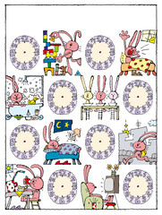 order of the day, rabbit, calendar, clock, timetable, 