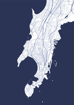 map of the city of Mumbai, Indian state of Maharashtra