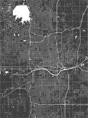 map of the city of Oklahoma, Oklahoma City, USA