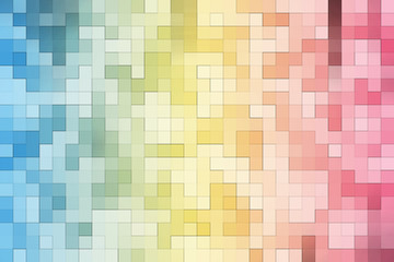 Pastel mosaic pixel background, squares wallpaper.