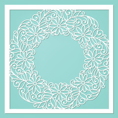 floral invitetion card, laser cut