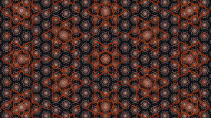 Fractal kaleidoscopic background. Geometric folklore ornament. Tribal ethnic texture - 335554046