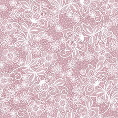 seamless pink lace flowers background