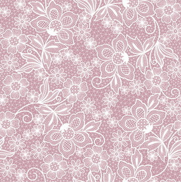 seamless pink lace flowers background