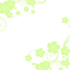 green floral background with frame