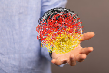 Abstract of germany map network, internet and global connection concept, Wire Frame 3D