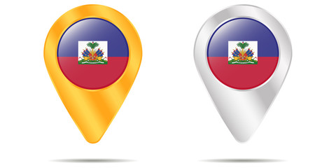 Map of pins with flag of Guatemala. On a white background
