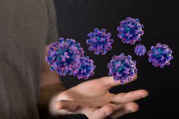 contagious coronavirus pandemic, dangerous virus outbreak 3d.