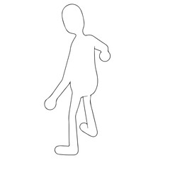 sketch of a human character with different view on a white background vector