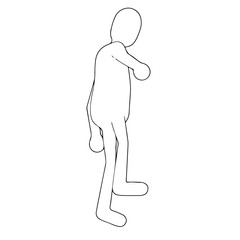 sketch of a human character with different view on a white background vector