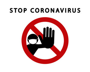 Stop coronavirus. Human protest. Dangerous virus. 2019-nCoV.