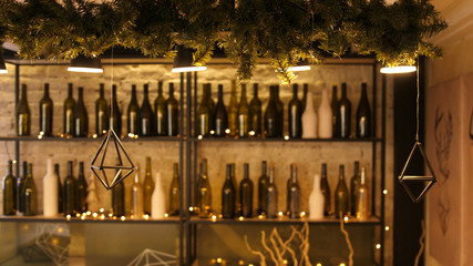 Beautiful Decorated Christmas New Year's bar