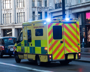 Emergency ambulance in London.