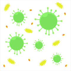 green virus coronavirus on a white background covid-19