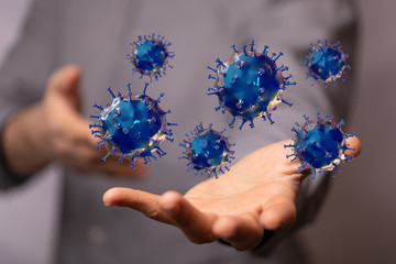 Virus Covid 19-NCP. nCoV denoted is single-stranded protection virus..