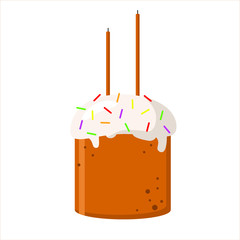 Easter cakes for the holiday Easter eggs colored on a white background vector