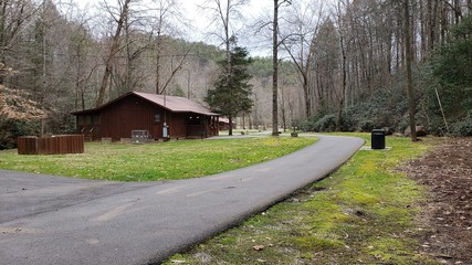 cabin on a backwoods road