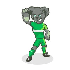 Koala cartoon mascot design illustration