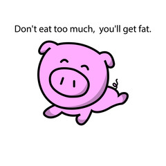 The pig are smiling cheerfully,vector illustrations