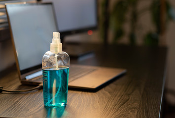 sanitizing computer or laptop keyboard coronavirus protection