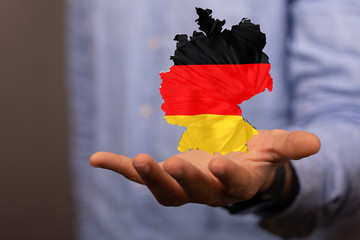 Abstract of germany map network, internet and global connection concept, Wire Frame 3D