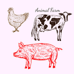set of farm animals