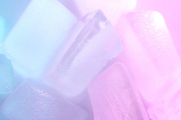 Pink and blue ice bricks