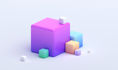 Obraz premium Abstract 3d render, composition of cubes, modern geometric background design