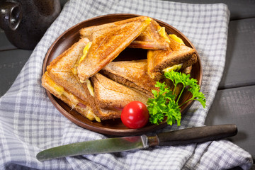 Grilled cheese sandwich.