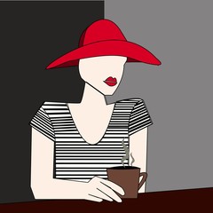 girl with coffee