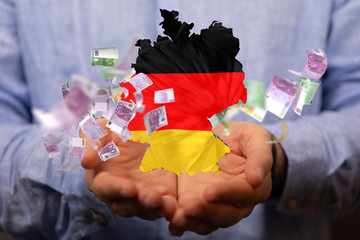 3D map of Germany. Map of Germany land