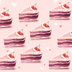 seamless pattern with cakes