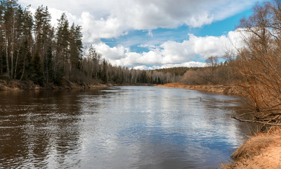 river water reflection landscape, natural composition
