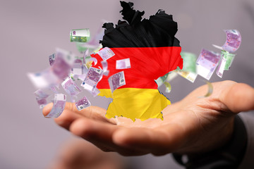 3D map of Germany. Map of Germany land