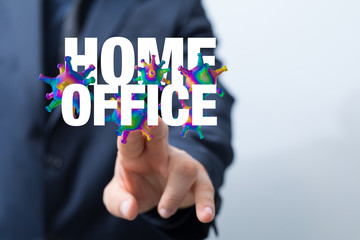  concept of self quarantine at home as preventative measure against virus outbreak.