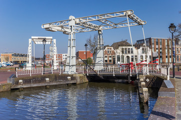 Fototapeta na wymiar Two bridges over the canals in Meppel, Netherlands