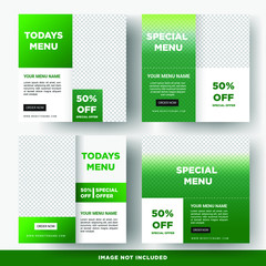 food social media banner template premium vector